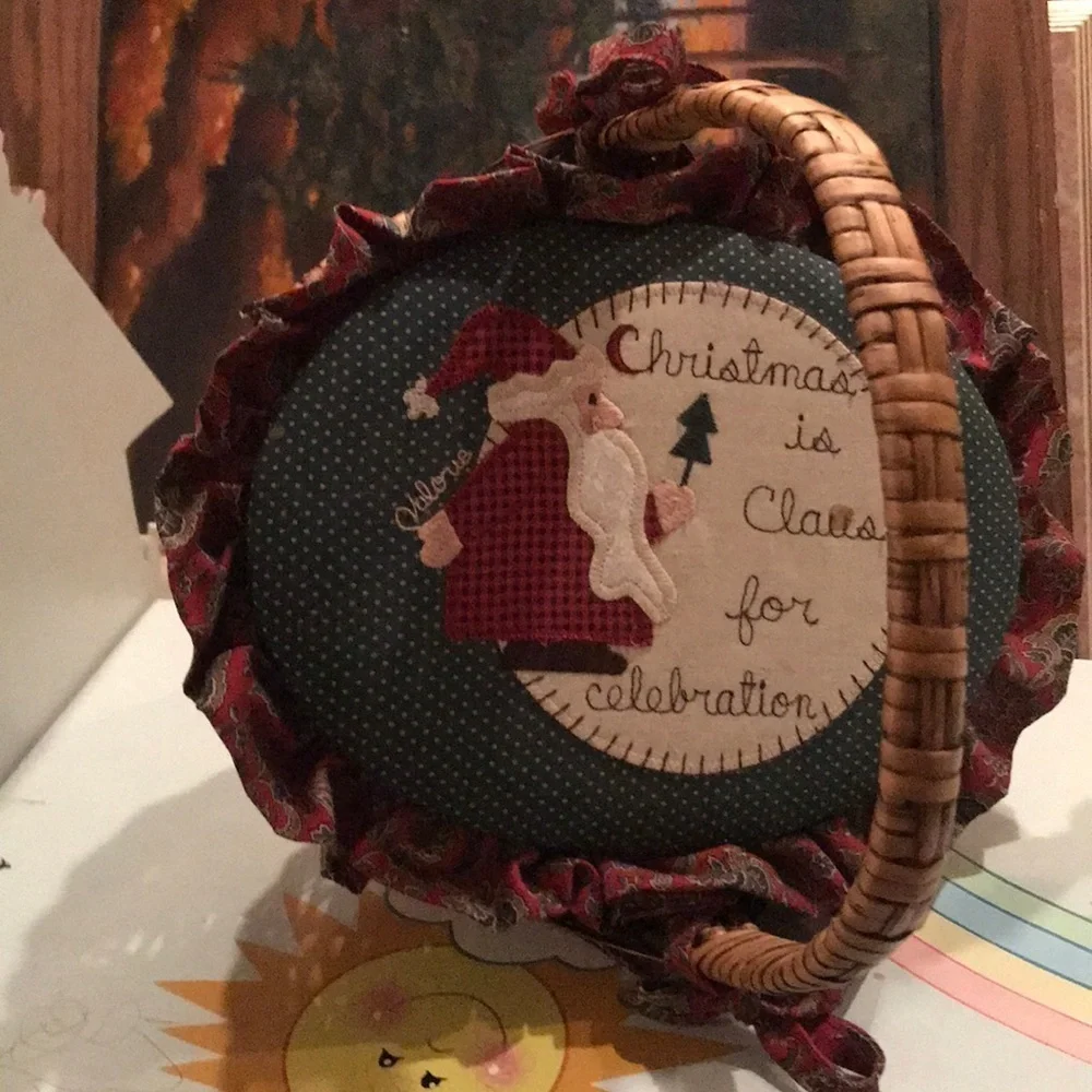 Rare Vintage 1970’s Hand woven Santa Basket
